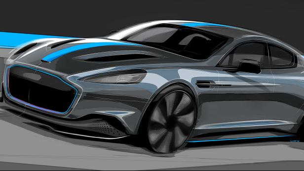 Erste Teaser-Zeichnung des Aston Martin Rapid E