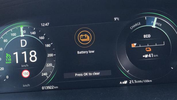 E-Auto warnt: Batterie gleich leer